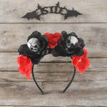 1/3PCs Halloween Headband Skull Flower Decoration Headwear Party Favors Supplies Photo Booth Props for Women Cosplay Costume