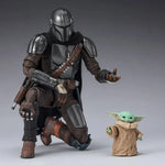 In Stock Genuine Bandai S.H.Figuarts SHF Star Wars The Mandalorian Grogu Mandalorian Darksaber Anime Action Figure Model Toys
