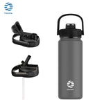 FEIJIAN Thermos Bottle with Straw Sport Stainless Steel Vacuum Flask Insulated Water Bottle with Handle Lid 950/1200ml