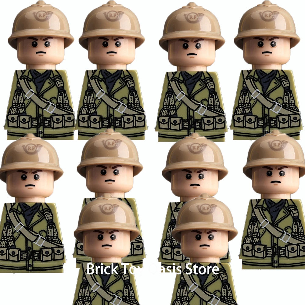 MOC WW2 Military War Weapon Soldier Accessories Building Blocks Roadblock Motorcycle Weapon case container Weapon Bag Brick Toy