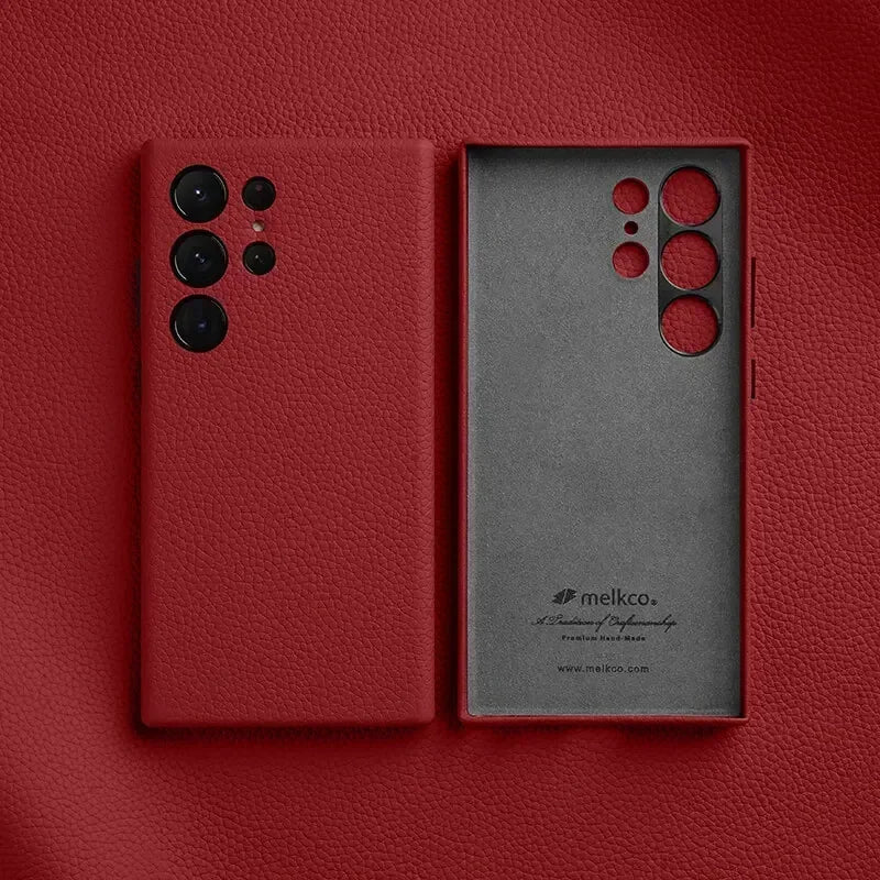 Melkco 100% Genuine Leather Case For Samsung Galaxy S24 S25 Ultra S24 Plus + 5G Premium luxury Cases Fashion Cow Business Cover