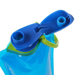 Foldable Water Bottles Flexible Reusable Travel Water Bottle Plastic Water Pouch Soft Flask Water Bag With Carabiner Clip