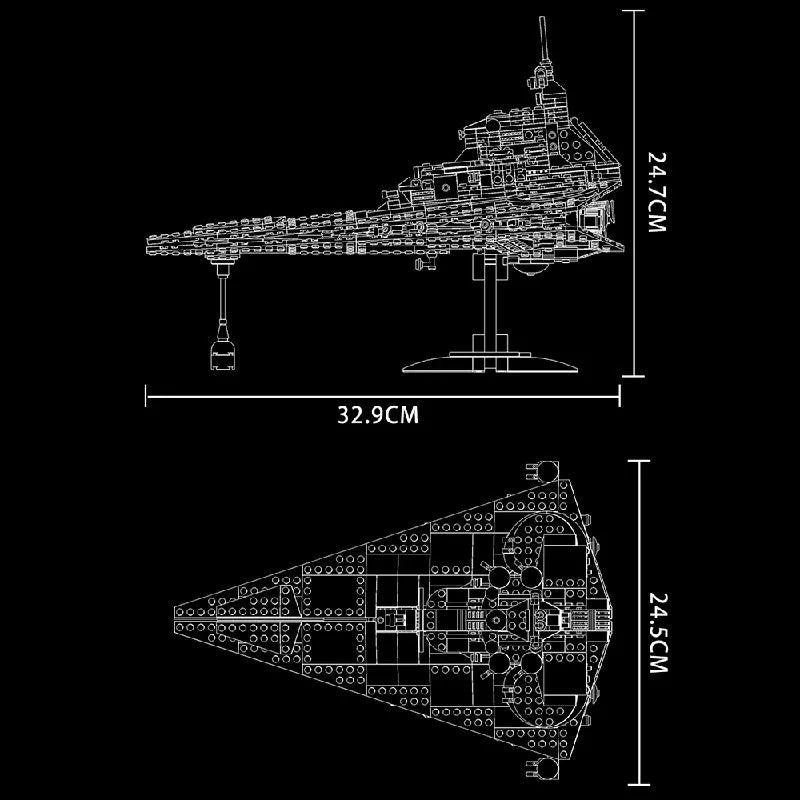 758PCS Space MOC Incursor-Class Cruiser Building Block Movie Star Destroyer Series Model Assembling Toy Gift for Boys Kid Adult