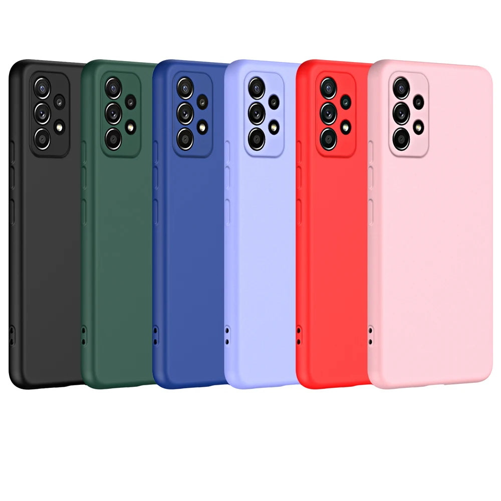 Solid Silicone Protect Case For Samsung Galaxy A13 A23 A33 A53 A73 A12 A22 A32 A52 A52S A72 A04 A04S A14 A24 4G A34 A54 Cover
