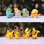 8PCS Pokemon Mini Figures Toys Pikachu Psyduck Squirtle Bulbasaur Miniature Cake Succulents Ornaments Figure Props