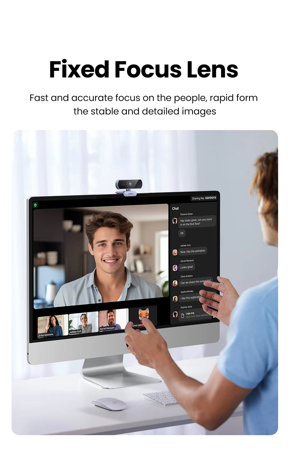 UGREEN USB Webcam 2K HD Mini Webcam For Laptop Computer Web Camera Dual Microphones for Youtube Zoom Video Calling 30fps web cam