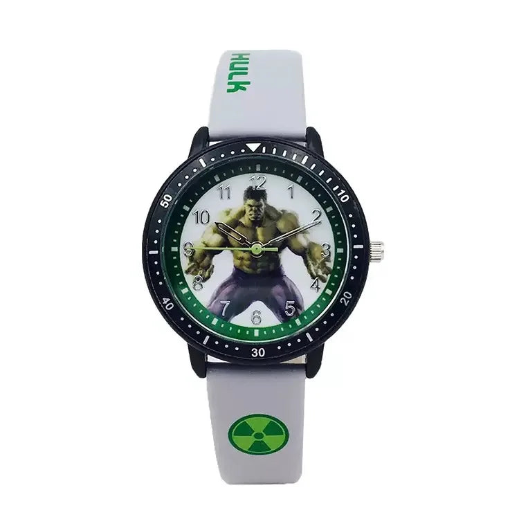 Disney Spider Man Children's Watch Iron Man Hulk Cartoon Quartz Watch Student Waterproof Silicone strap sports Quartz Watch Gift