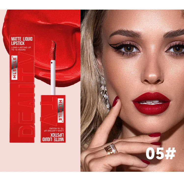 Long Lasting Velvet Matte Lip 6 Colors Gloss Waterproof Non-stick Cup Sexy Nude Red Pink Liquid Lipstick Lips Makeup Cosmetic