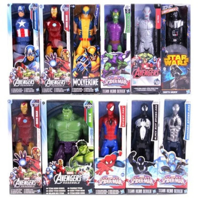 Action Toy 30cm Marvel Avengers Toy Thanos Hulk Spiderman Iron Man Captain America Thor Black Panther With Sound And Light