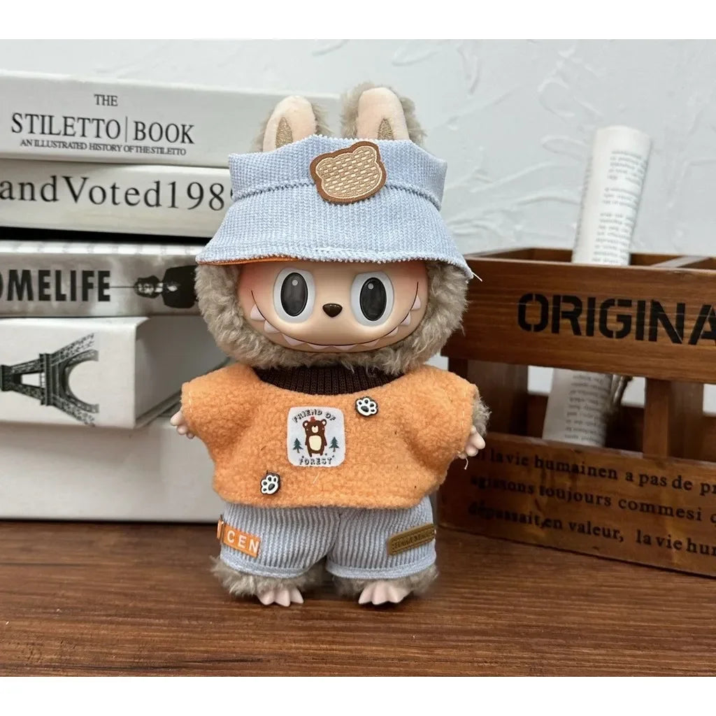 17cm Labubu Doll Clothes Capybara Cos Suit V1 V2 V3 Outfit Stylish Clothing Set for Plush Toy Dolls Accessories