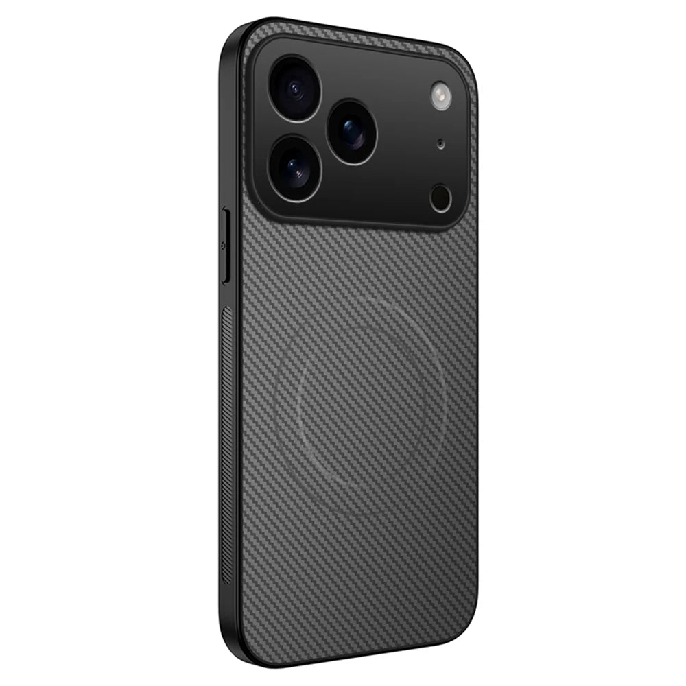 Ultra Thin Carbon Fbier Magnetic Leather Case for iPhone 17 Air 16E 16 15 14 13 Pro Max for Magsafe Shockproof Military Cover