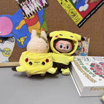 For/Cloth 17cm Labubu New Mini Plush Doll Clothing Set Cute Pikachu Suit Cartoon  Vinyl Doll Kpop Idol Doll Clothing Accessories