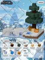 Magnetic Building Blocks Mine World Magnet Cube Set for Boy Girl Kid Age 3+ DIY Pixel style Model Base plate STEM Toy Baseplate