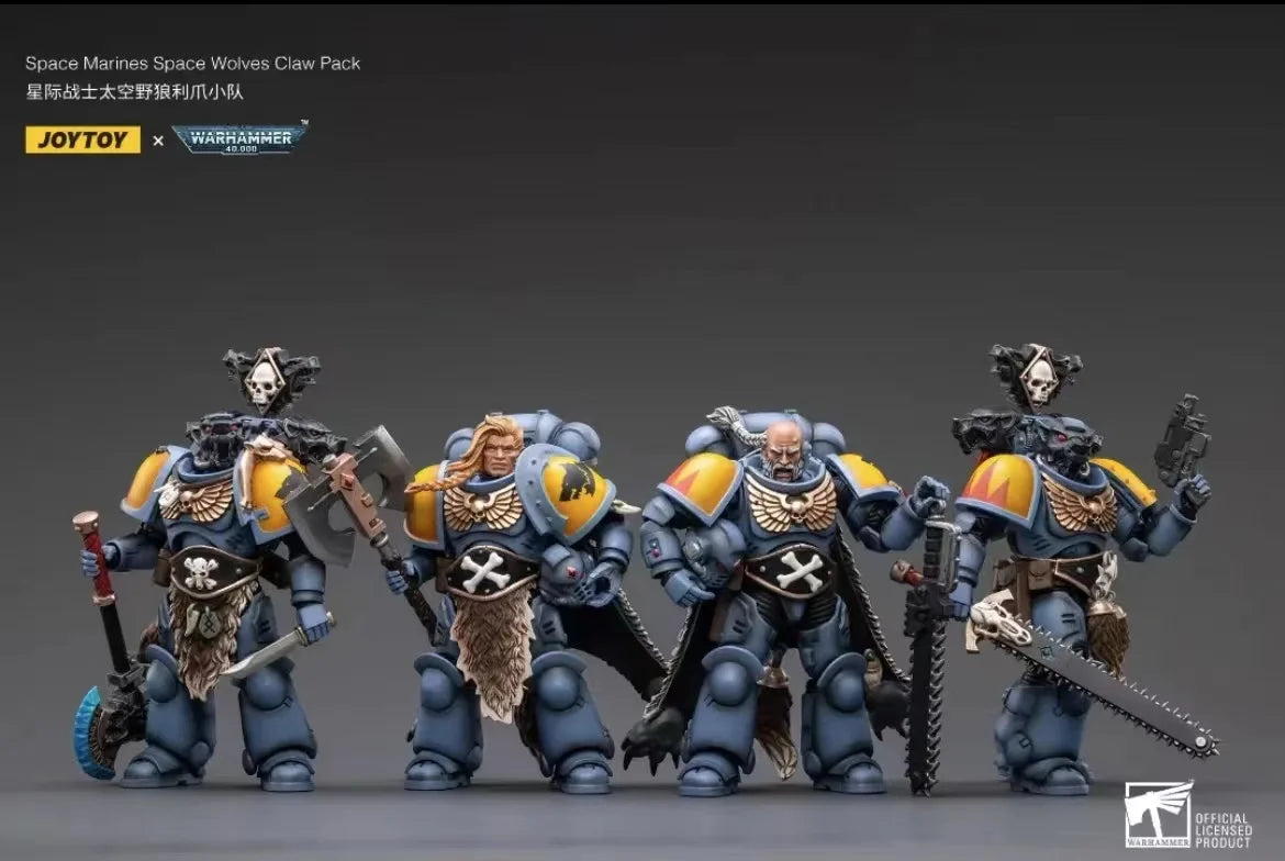 1/18 JOYTOY Action Figure – Warhammer 40K Horus Heresy Space Wolves Logan Ghostwolf Mecha Model