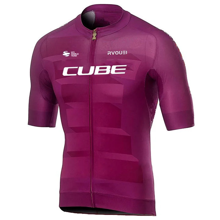 Cube Cycling Jersey Set – Men’s Summer Short Sleeve Bike Shirt & Padded Bib Shorts, Road & MTB Bicycle Clothing Maillot Ciclismo