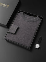 Men 100% Cashmere Thick Sweaters High Stretch Knitted Pullovers  2023 Winter Office Male Fashion  Loose Casual Tops DX01