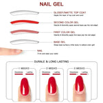 MEET ACROSS 6Pcs Gel Nail Polish Set Pink Red Green Macaron Color Manicure Kit For Nails UV Gel Nail Art Varnish Nail Supplies