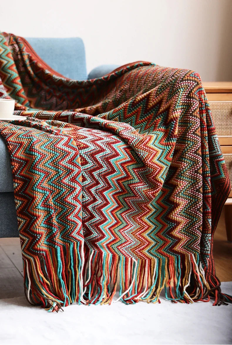 Boho Bed Plaid Blanket Geometry Aztec Baja Blankets Ethnic Sofa Cover Slipcover Decor Throw Wall Hanging Tapestry Rug Cobertor