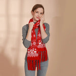 1pc Christmas Red Scarves Cartoon Reindeer Snowflake Warm Scarf Man and Woman Christmas Scarves for Women Sweet Girls Black 2025