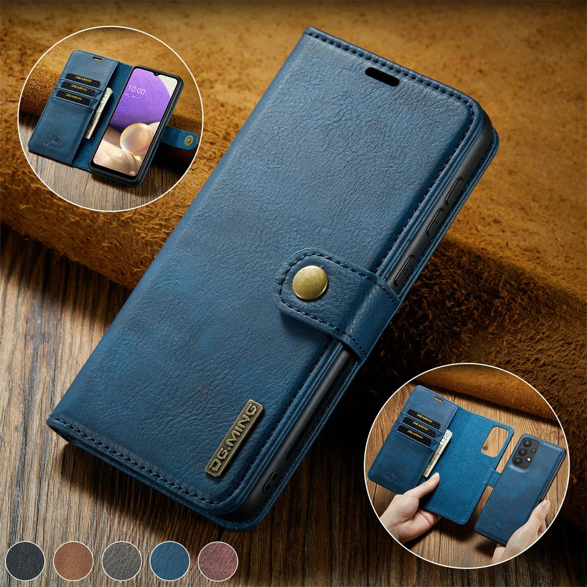 Detachable Magnetic Leather Case for Samsung Galaxy S24 S23 S22 Plus Ultra A14 A24 A34 A54 A53 A15 A35 A55 5G Wallet Card Holder