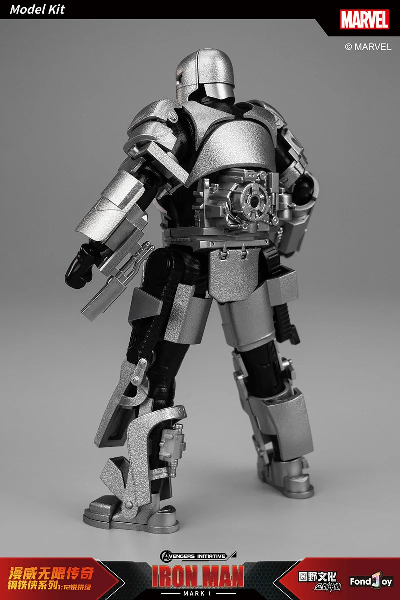 Fondjoy Marvel Iron Man MK1 Assemble Toy ABS Material First Generation Iron Man 1/12 Action Figures Toy Birthday Gifts for Boys