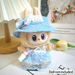 For 17cm Labubu V2 V1 Purple Dress Doll Clothes Outfit Accessories Idol Doll Clothing for Kid Gift Labubu Ropa