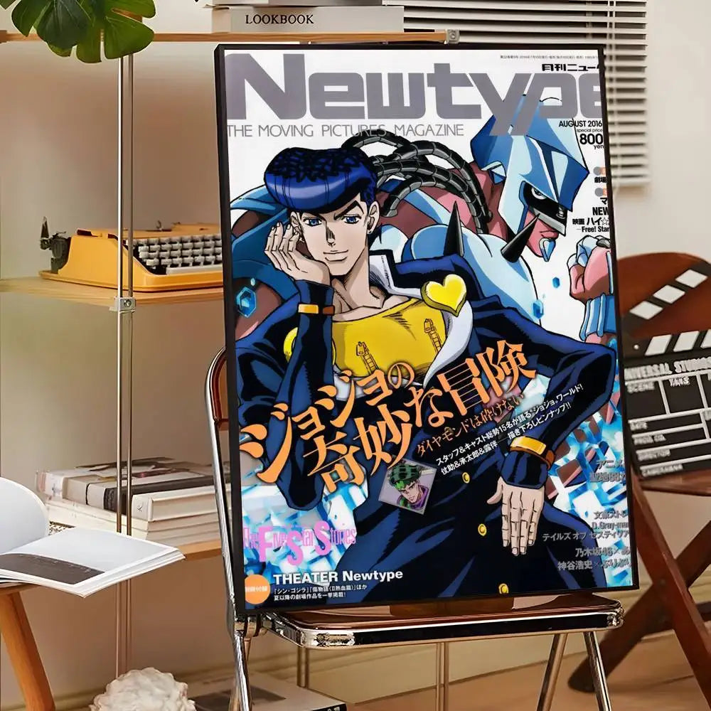 Anime J-JoJo Bizarre Adventure Poster Sticky Wall Art Printing Waterproof Home Living Bed Room Bar Aesthetic Decor
