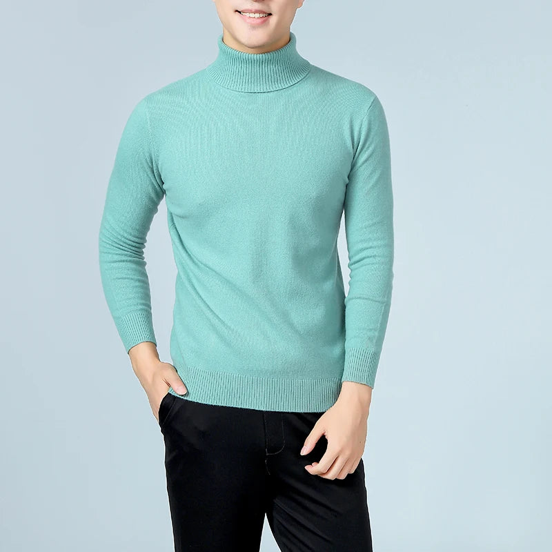 100% Wool Man Pullovers Winter New Fashion Vneck Sweater Hot Sale Wool Knitted Jumpers Male Woolen Clothes Standard Tops