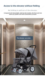 EU STOCK Twin strollers Double kids two seats strollers foldable carriage wholesale baby stroller Front and rear seats