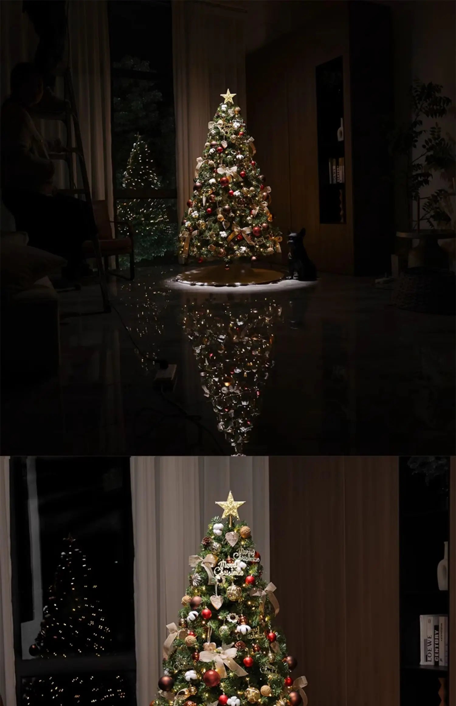 Christmas tree household large high-end Christmas decoration 2026 new living room DIY ornament scene layout