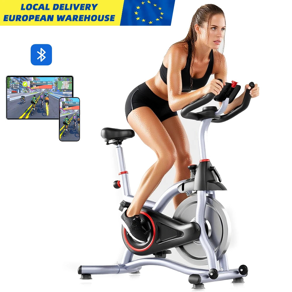 Exercise Bike Spinning Sport Indoor Flywheel Quiet Magnetic Resistance Bicycle Aerobic Exercise ﻿Heart Rate Calories Bluetooth
