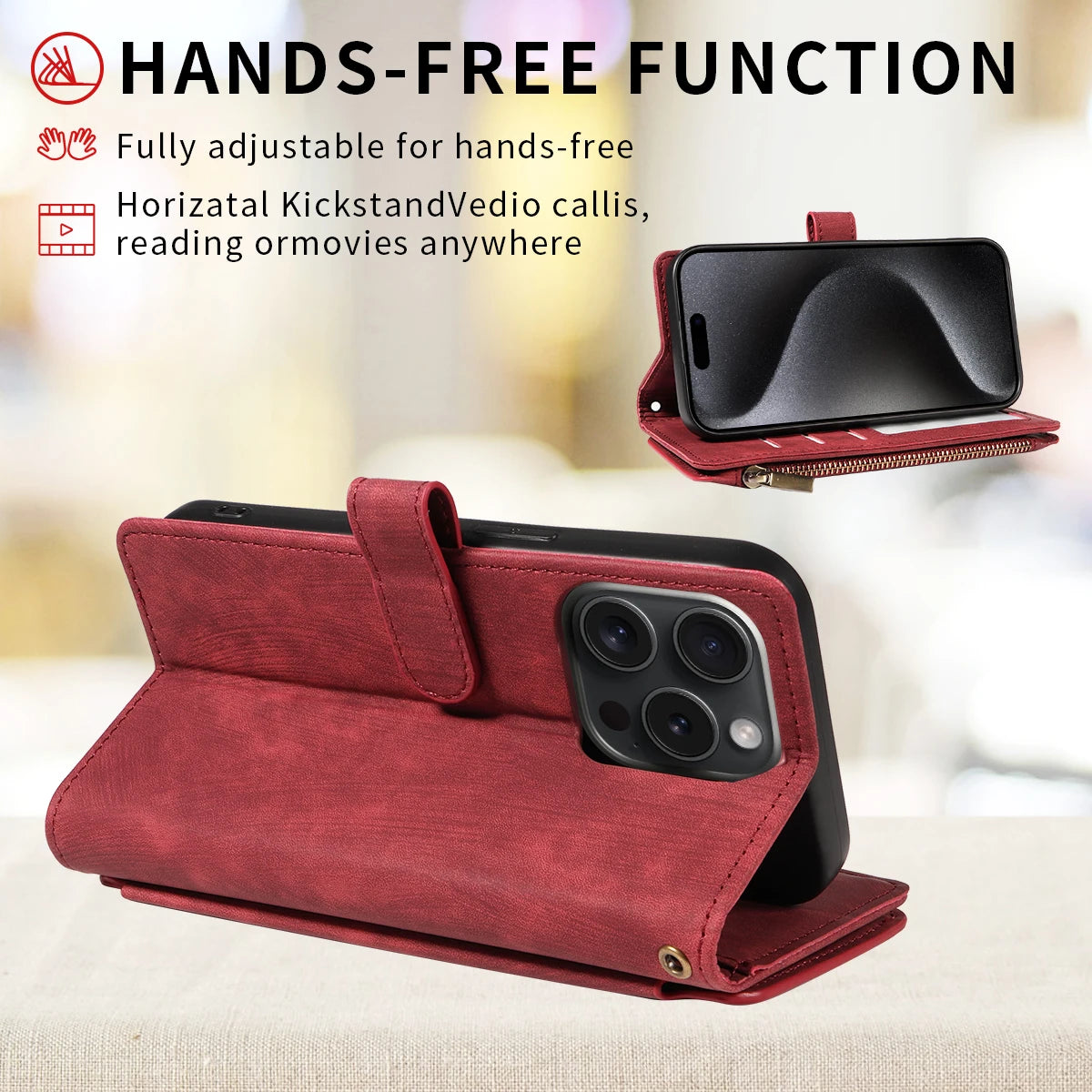 PU Leather Phone Case for IPhone 16promax 16e 15 14 13 mini 12mini 11promax plus 7 8plus XSMAX XR Flip Wallet Style Phone Cover