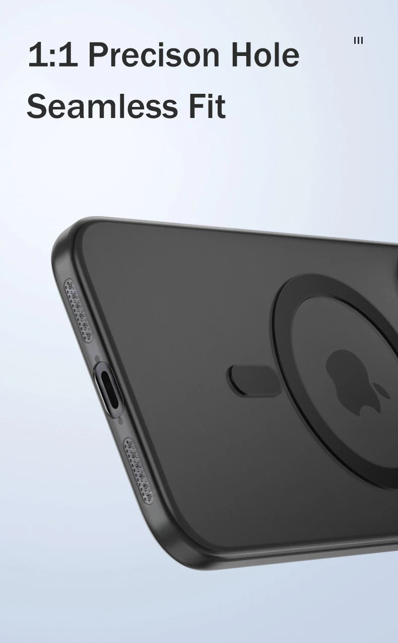 Luxury Matte Ultra Thin Clear For Magsafe Wireless Charge Case For iPhone 17 Air 16E 15 14 Plus 13 12 11 Pro Max Hard PC Cover