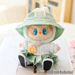 Mini Doll'S Clothes Outfit Accessories for 15-17cm Ropa Labubu & 10cm Cotton Doll Love Hoodie Pink Yarn Skirt Clothing no doll