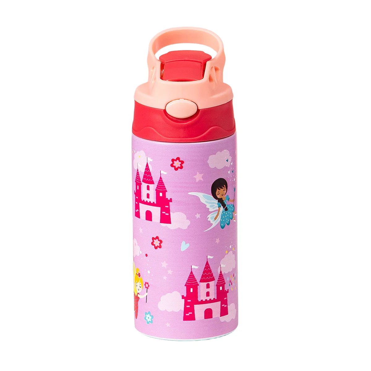 12OZ/350ml Cartoon Pattern Thermos Cup Stainless Steel Insulated Bottle Children Thermos Kettle Outdoor Portable Handheld Cup