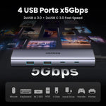 UGREEN USB-C HUB to 4K60Hz HDMI RJ45 Gigabit PD100W SD&TF USB3.0 5Gbps Splitter for MacBook Laptop Accessories Docking Station