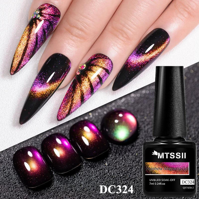 Rainbow Cat Magnetic Gel Nail Polish Starry Chameleon Galaxy Effect Semi Permanent UV Gel Varnish Soak Off Nail Supplies DIY