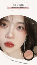 3in1 Three Colors Powder Tray Blush Contouring Waterproof Long Lasting Delicate Natural Face Makeup