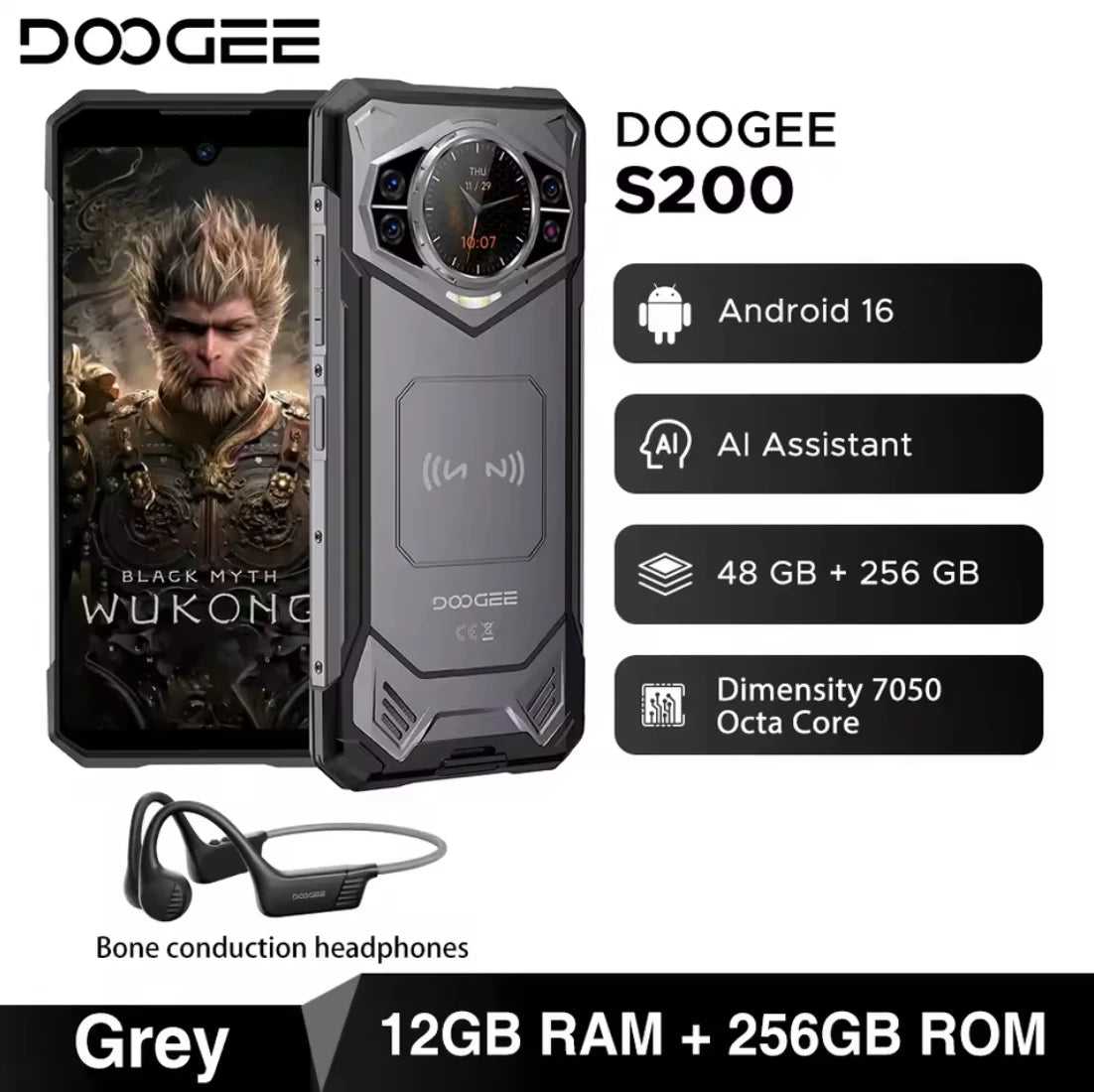 Global Version DOOGEE S200 5G Rugged Phone 6.72