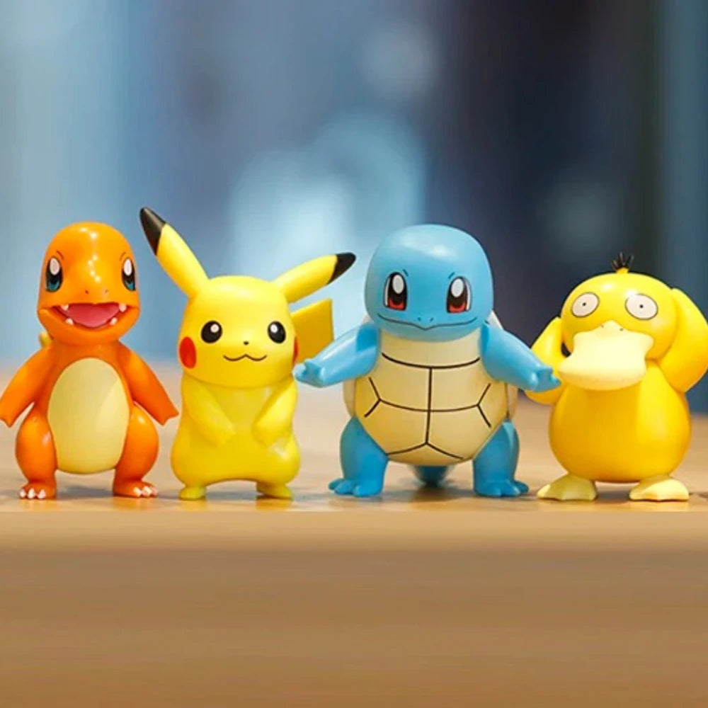 Hot Pokemon Anime Figures Pikachu Toys Model Charmander Psyduck Squirtle Jigglypuff Bulbasaur Kawaii Collect Dolls Kids Gift