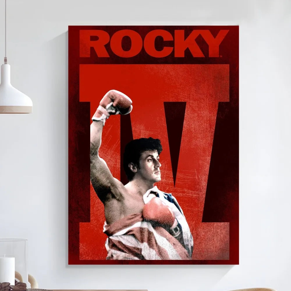 Rocky Balboa Classic Movie Poster Art Self-adhesive Art Small Poster HD Quality Poster Wall Art Painting Study Wall Decoration