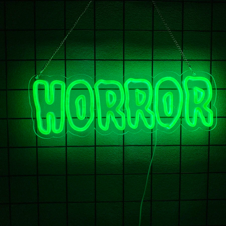 Do You Like Scary Movies Neon Sign for Wall Decor,LED Neon Light for Movie Night Party Horror Room Gothic Font Halloween Decor