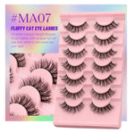 GROINNEYA 5/7 pairs Eyelashes 3D Natural False Lashes Fluffy Soft Cross Manga Lashes Wispy Natural Eyelash Extension Makeup