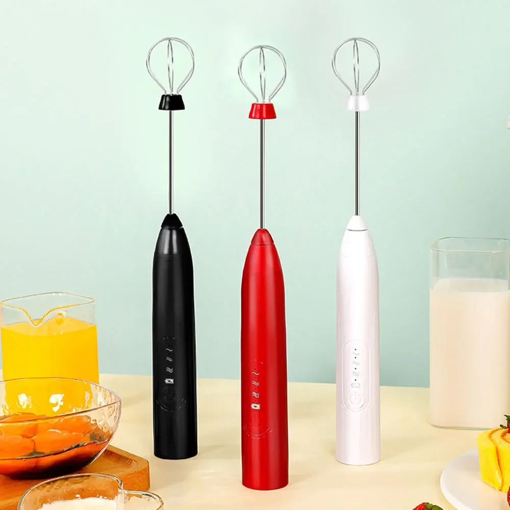 TINSOL Mini Portable Blender Electric Milk Frother Handheld Egg Beater USB Rechargeable Coffee Frother Kitchen Mixer