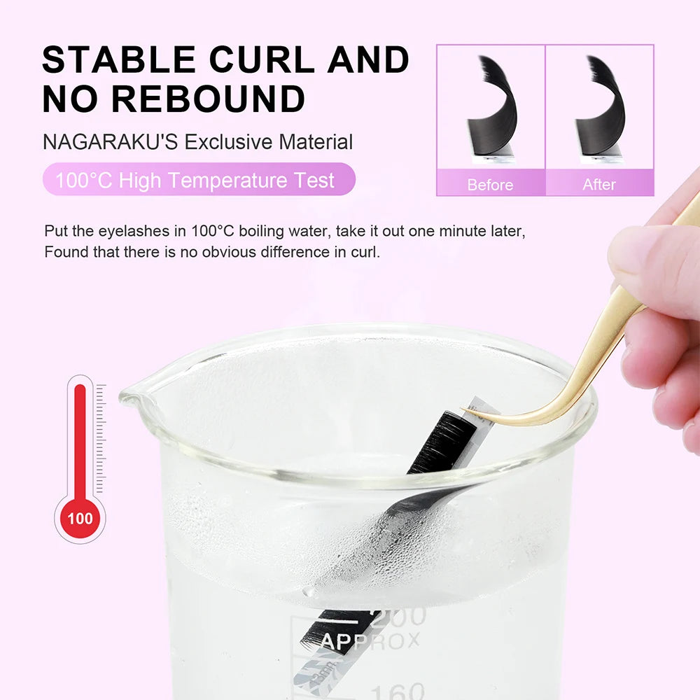 NAGARAKU Classic Mix Eyelash Extensions 16rows/Case 7~15mm Premium Natural Soft Individual Faux Mink Supplies Makeup Cilios