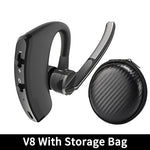 New V8 Wireless Bluetooth Single Earphone With HD Mic Stereo Headset Handsfree Call Business Headphone For Sports Driving Travel