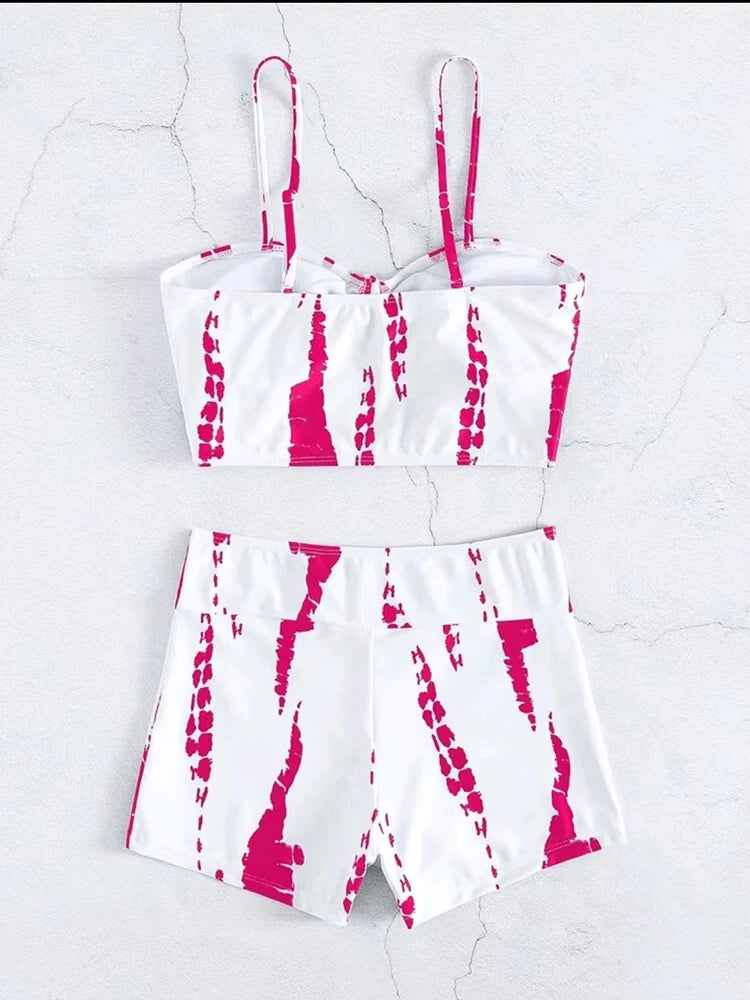 2025 High Waist Drawstring Front Bikini Set – Women's Swimsuit Swimwear Beachwear