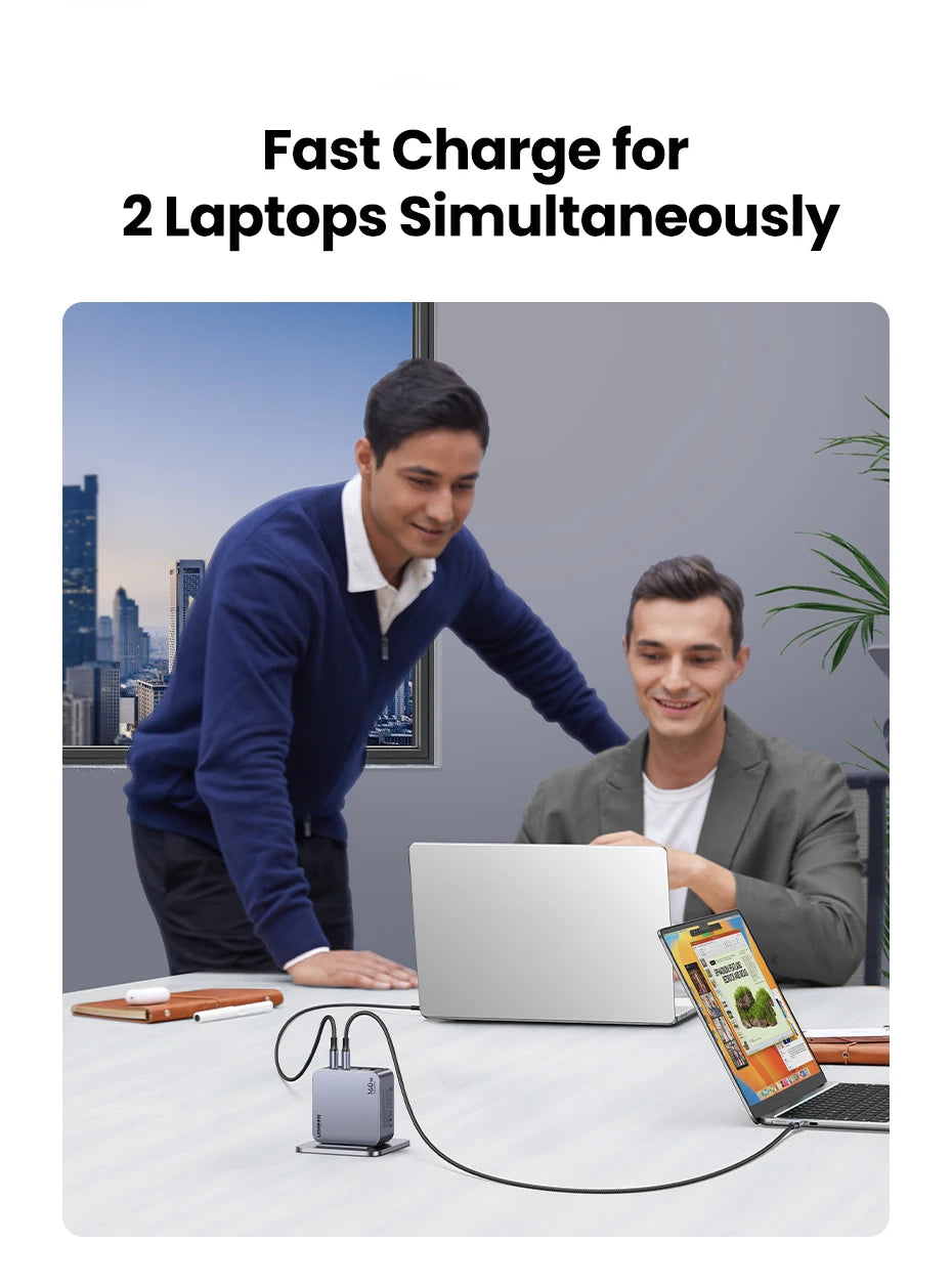 【Korean Plug】UGREEN 160W GaN Charger PD3.1 QC4.0 Quick Charge For Macbook Pro Laptop iPhone 16 15 Pro Max  Xiaomi Tablet iPad