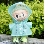 For 17 cm labubu v1/v2/v3 clothes summer doll clothes rabbit ear raincoat for Labubu Outfit DIY Labubu Clothing Gift