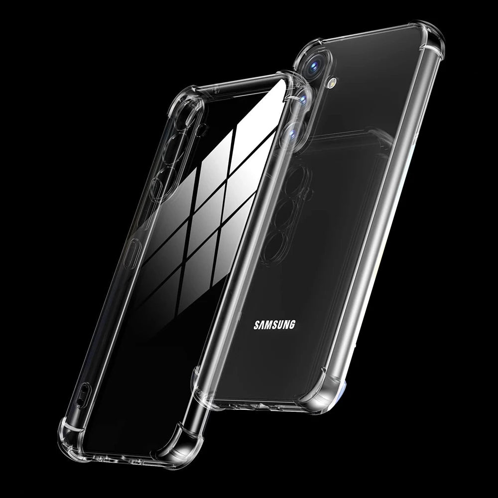 Transparent Silicone Soft Shockproof Case For Samsung Galaxy S24 S23 FE Plus Ultra A55 A35 A25 A15 A54 A34 A24 A14 Back Cover